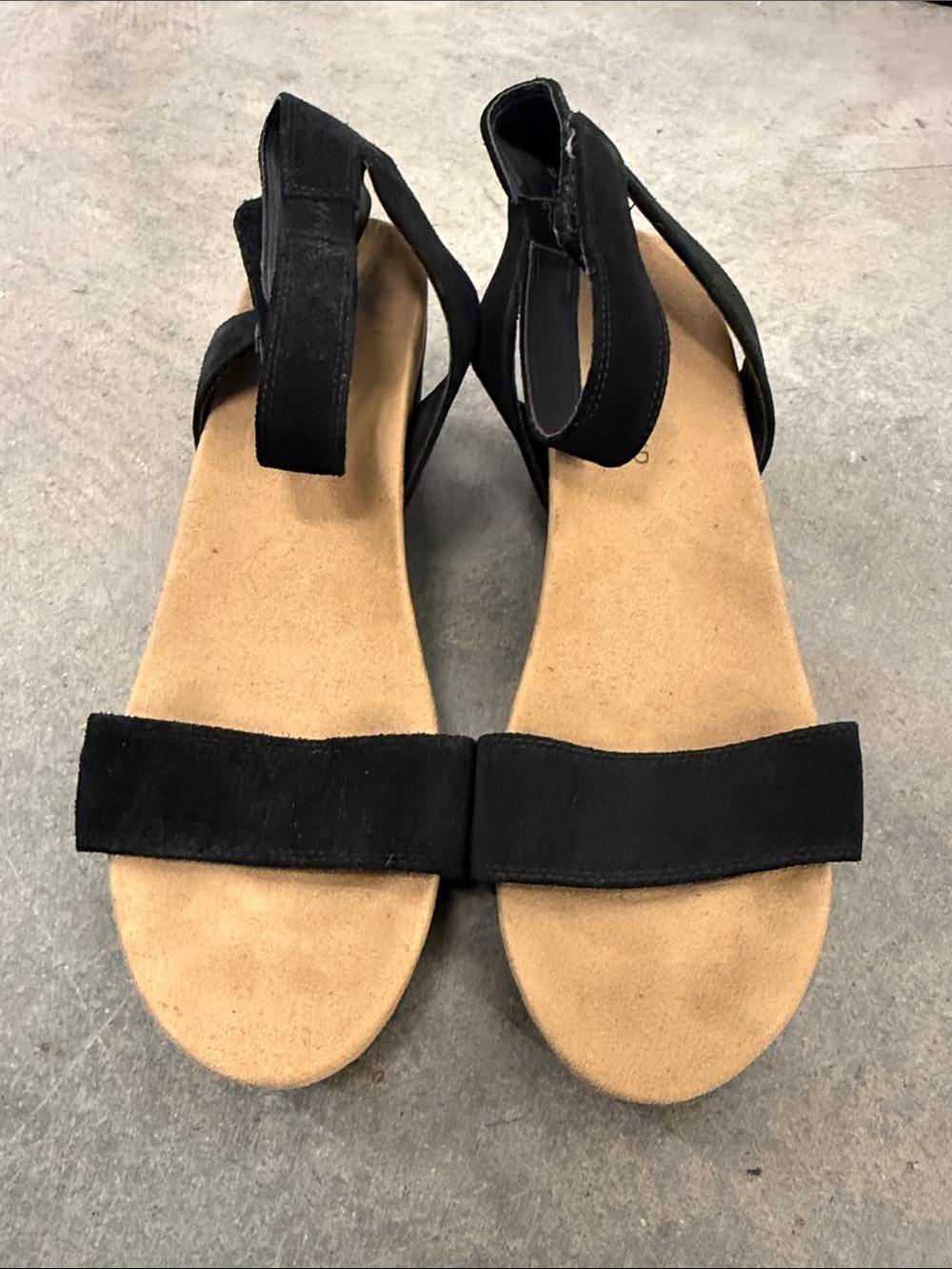 Lucky Brand Black Suede Open-Toe Ankle-Strap Sandals
